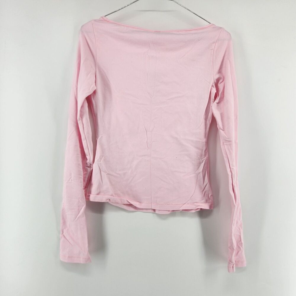 Skims XS Cherry Blossom Cotton Jersey Boat Neck‎ Long Sleeve Shirt NWT - Picture 2 of 8